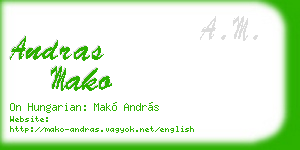 andras mako business card