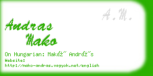 andras mako business card